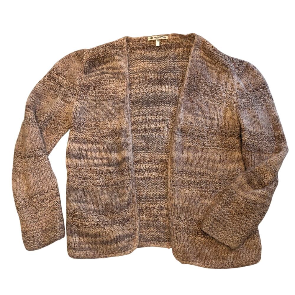 Vintage 80s Knit Cardigan The Broadway Made in Italy Wool Blend Ombre Women's L